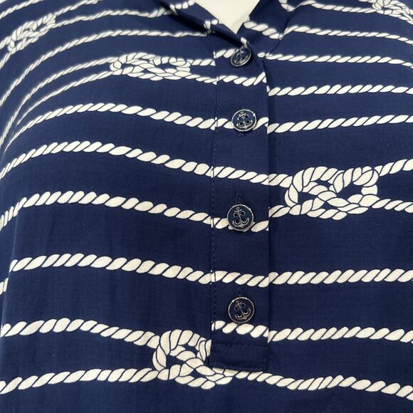 Talbots Nautical Sailor Knot Blue Tunic Blouse Top Womens XL Petite - Picture 5 of 13